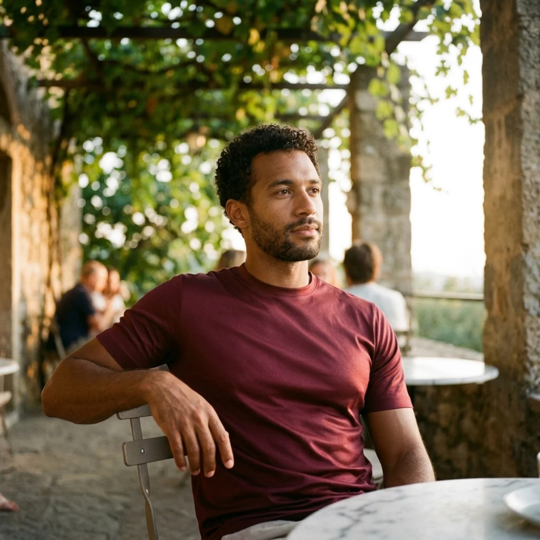 T-Shirt Éclat Doux Bordeaux