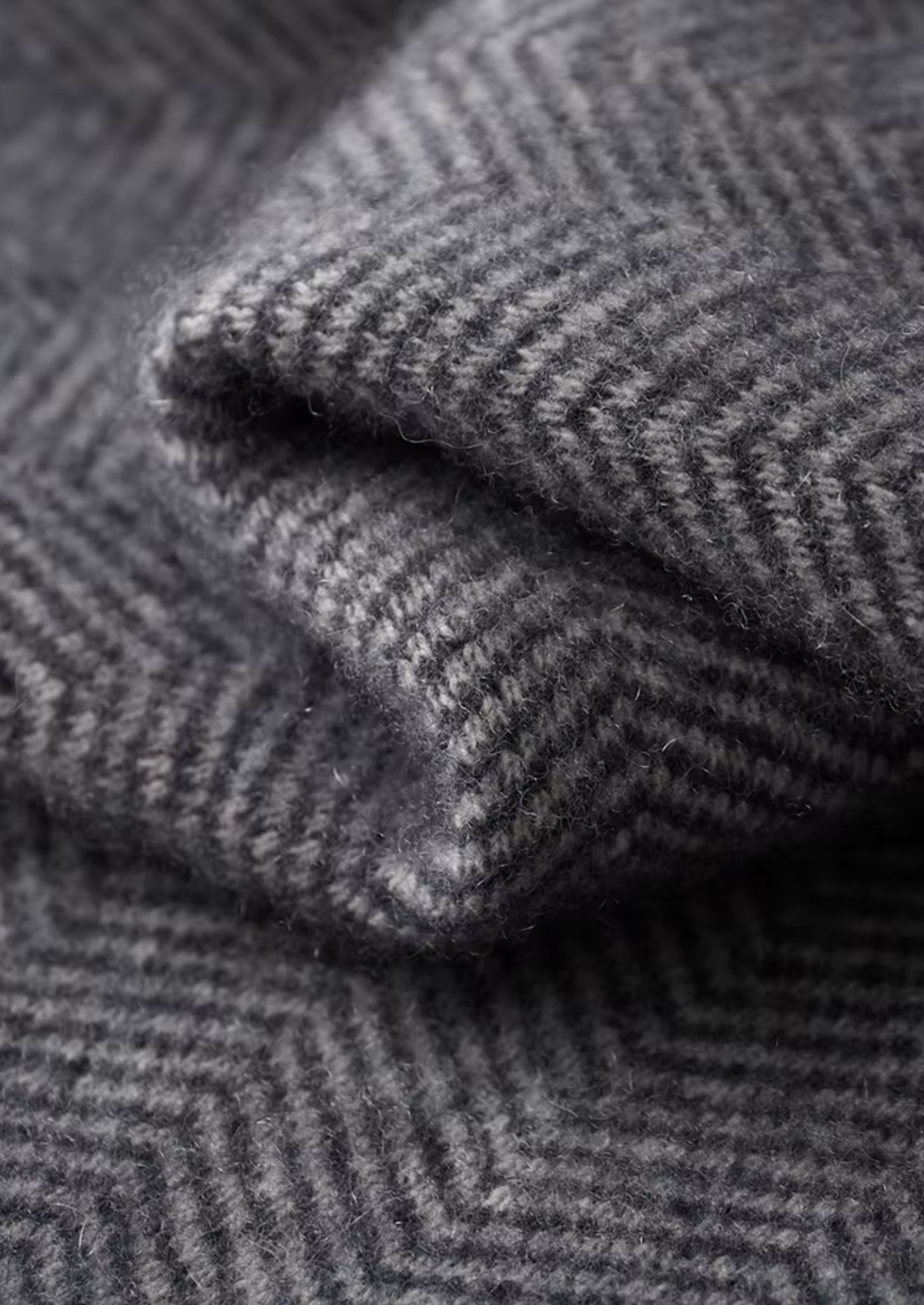 Survêtement en Laine Mérinos Gris Chevrons