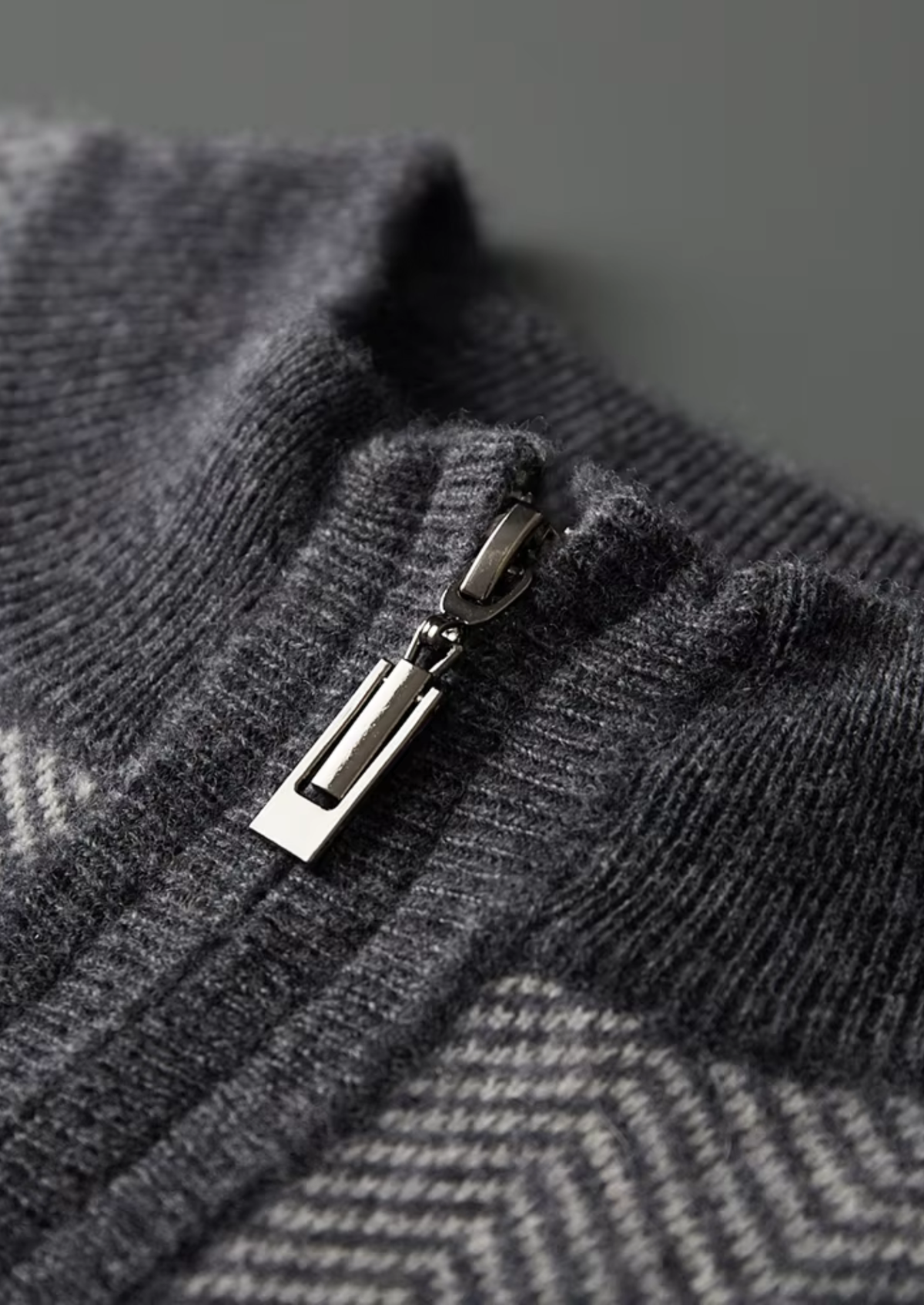 Survêtement en Laine Mérinos Gris Chevrons