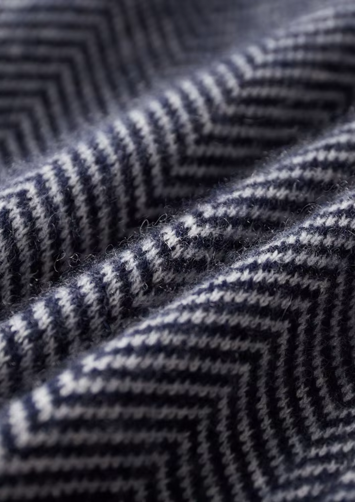 Survêtement en Laine Mérinos Bleu Marine Chevrons