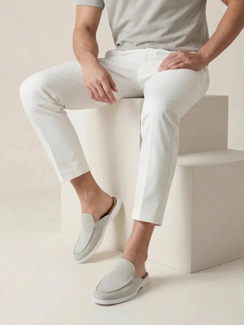 Mule en Daim Blanc