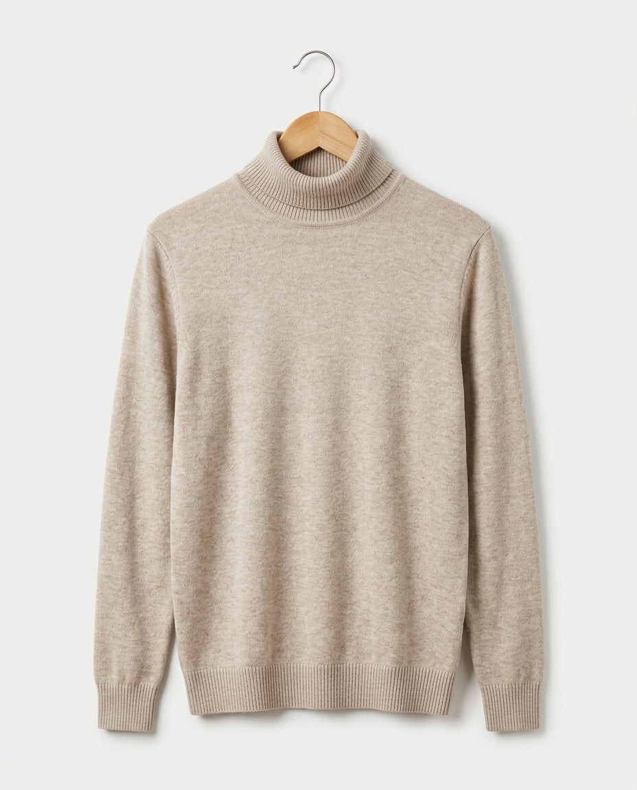 Pull Col Roulé en Laine Mérinos