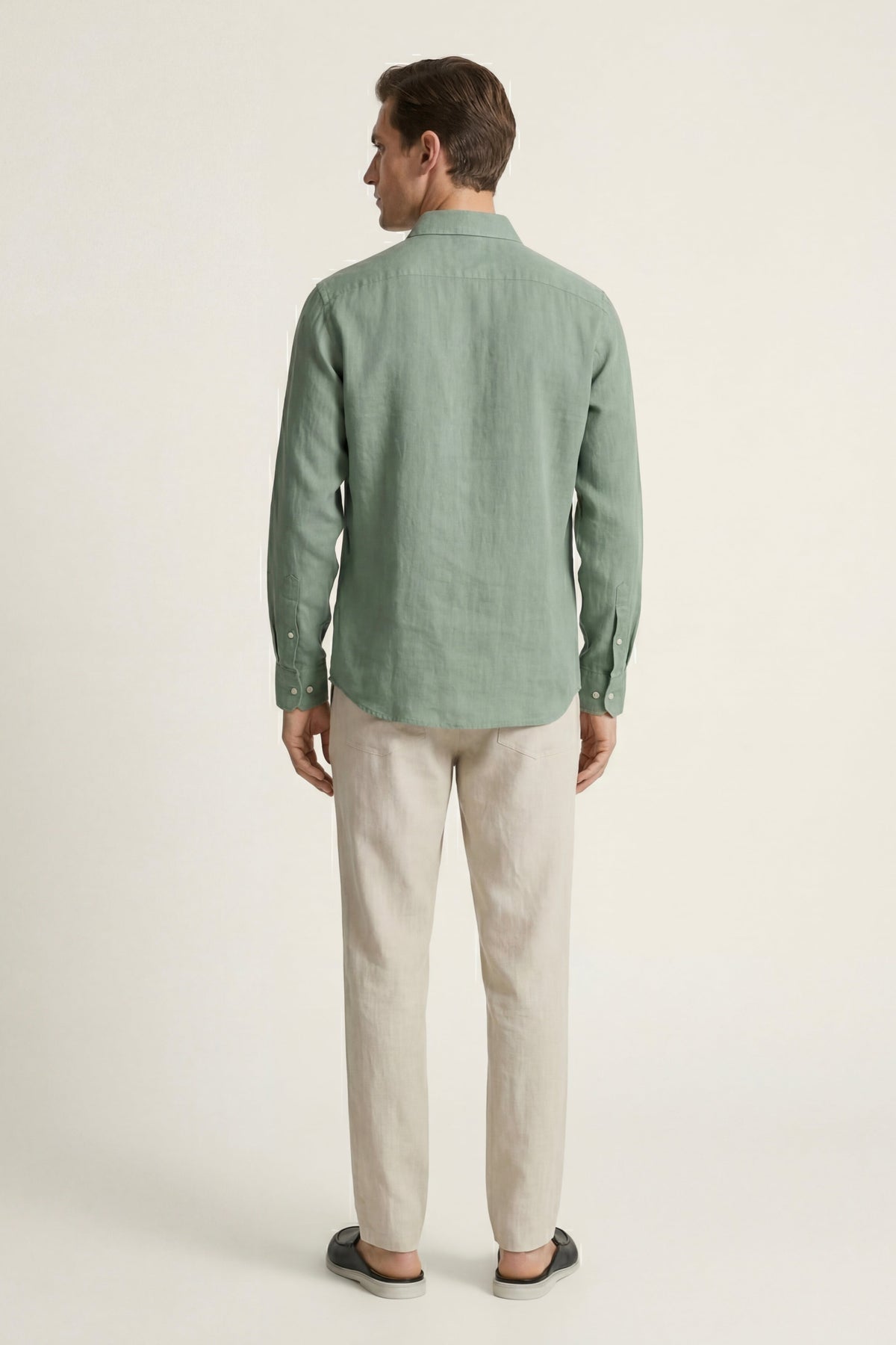 Ensemble Lin Pisa Manches Longues Vert/Beige
