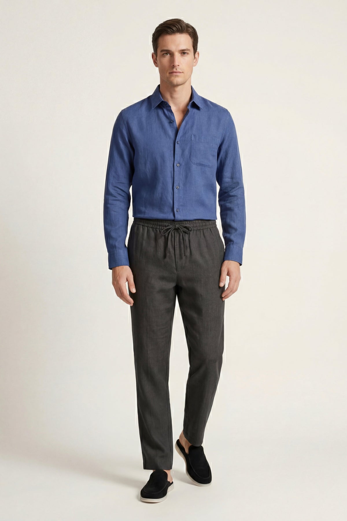 Ensemble Lin Pisa Manches Longues Bleu/Noir