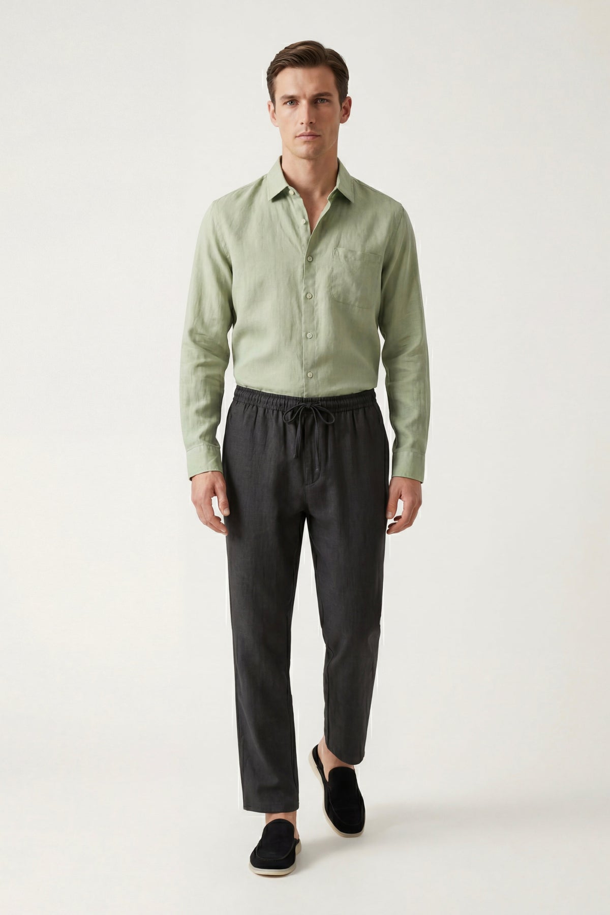 Ensemble Lin Pisa Manches Longues Vert Menthe/Noir