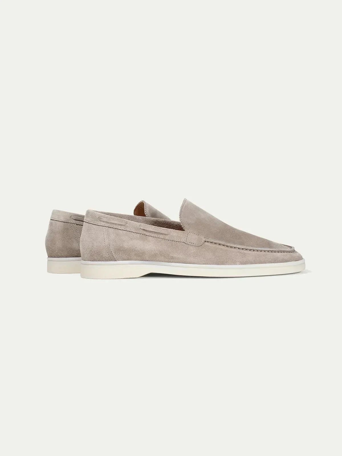 Mocassin Classique en Daim Gris Clair