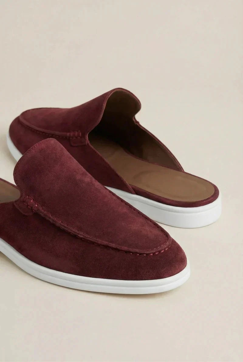 Mule en Daim Bordeaux