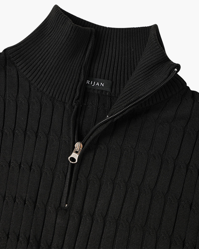 Pull Torsadé Demi-Zip