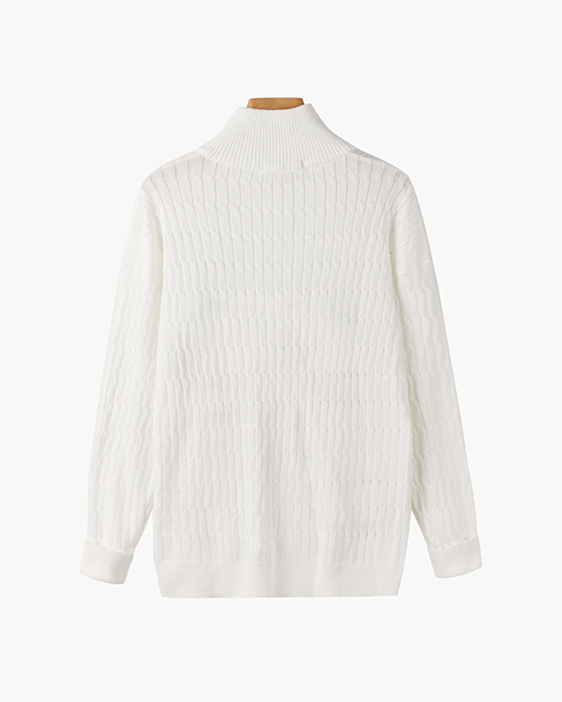 Pull Torsadé Demi-Zip