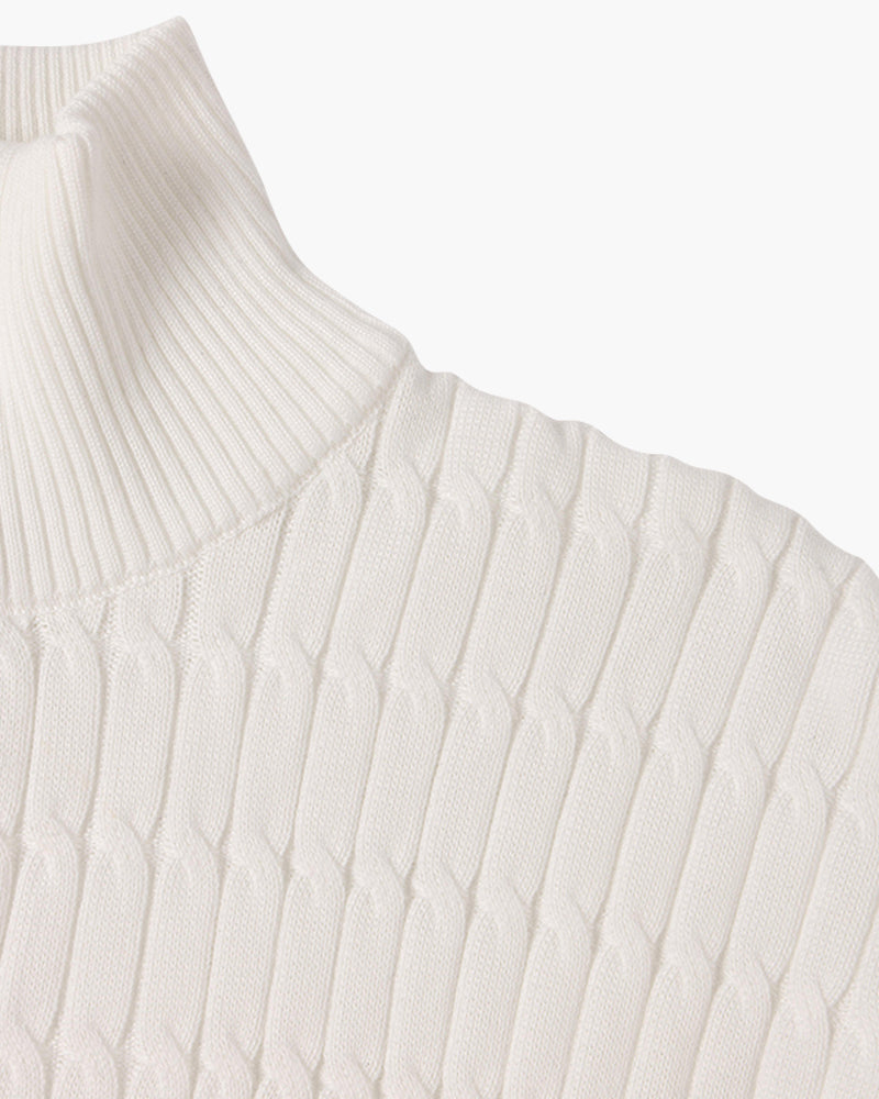 Pull Torsadé Demi-Zip
