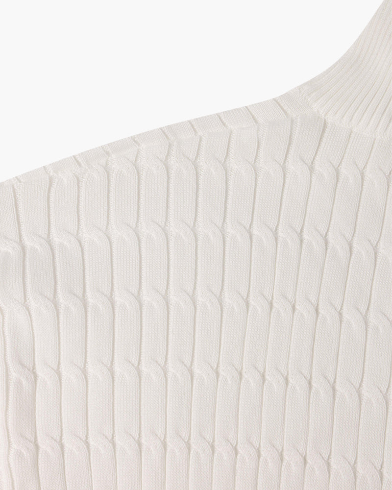 Pull Torsadé Demi-Zip