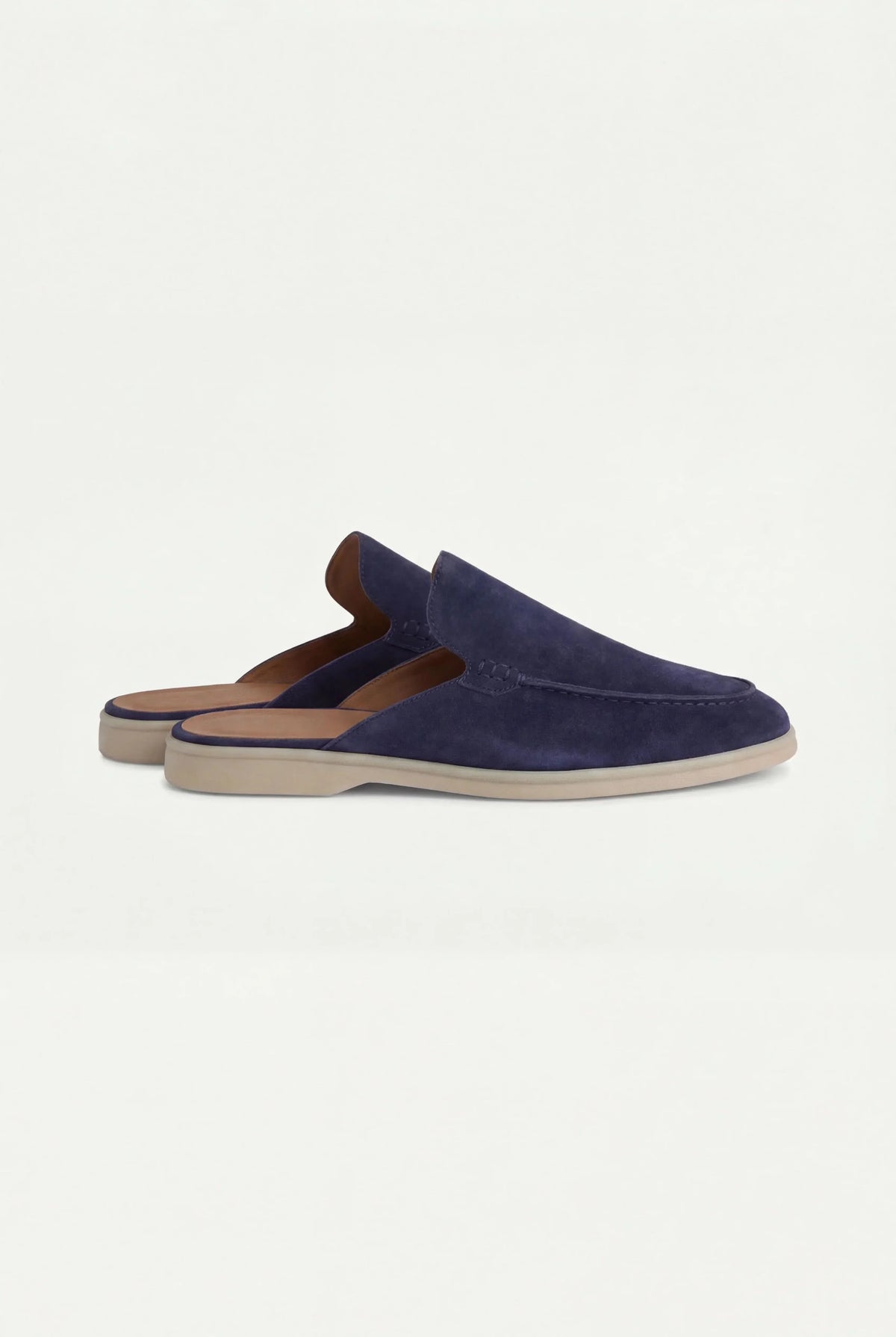 Mule en Daim Bleu marine