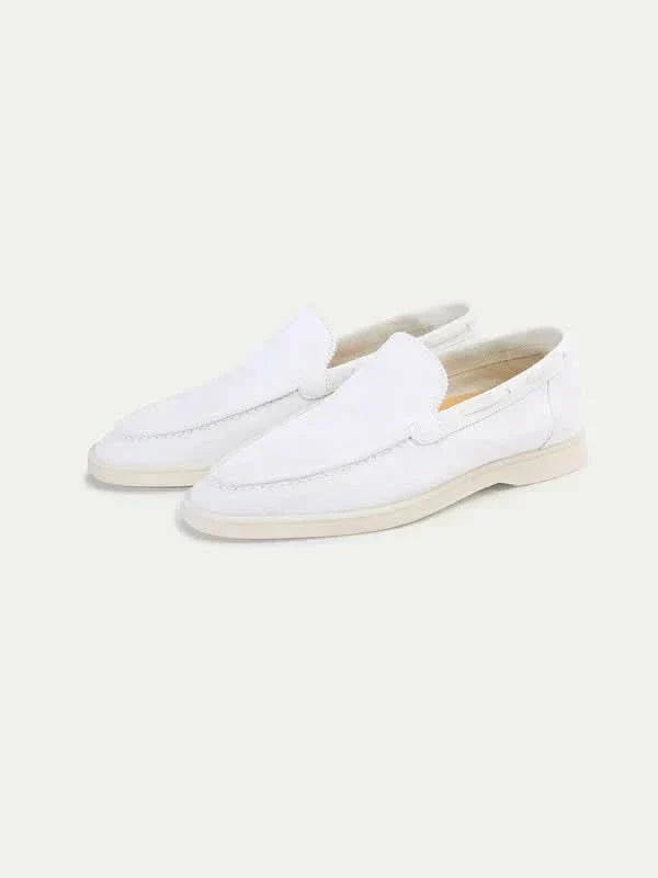 Mocassin Classique en Daim Blanc Perle