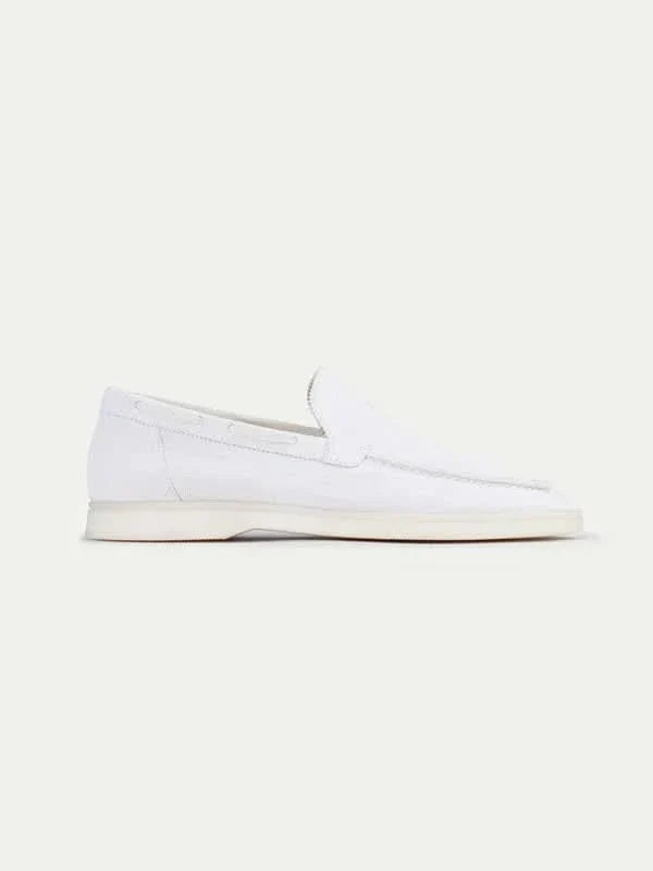 Mocassin Classique en Daim Blanc Perle