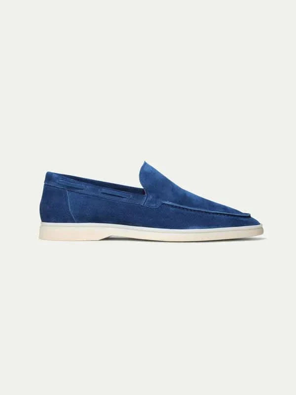 Mocassin Classique en Daim Bleu Myrtille