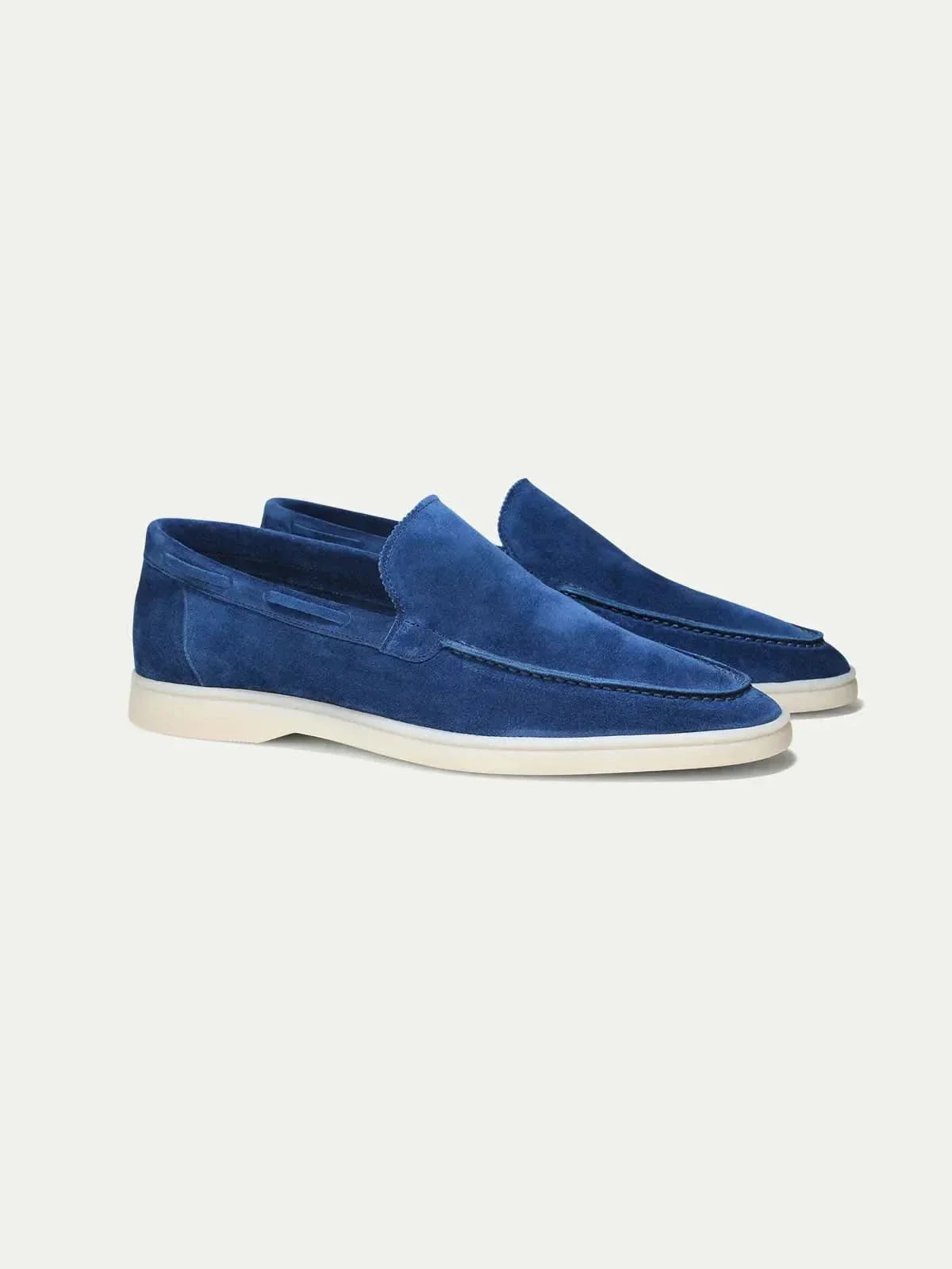 Mocassin Classique en Daim Bleu Myrtille