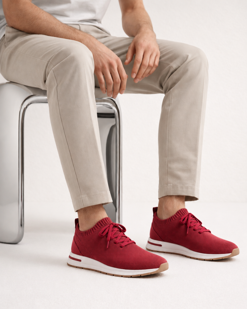 BASKET MESH SOLANA SANS LACETS - ROUGE