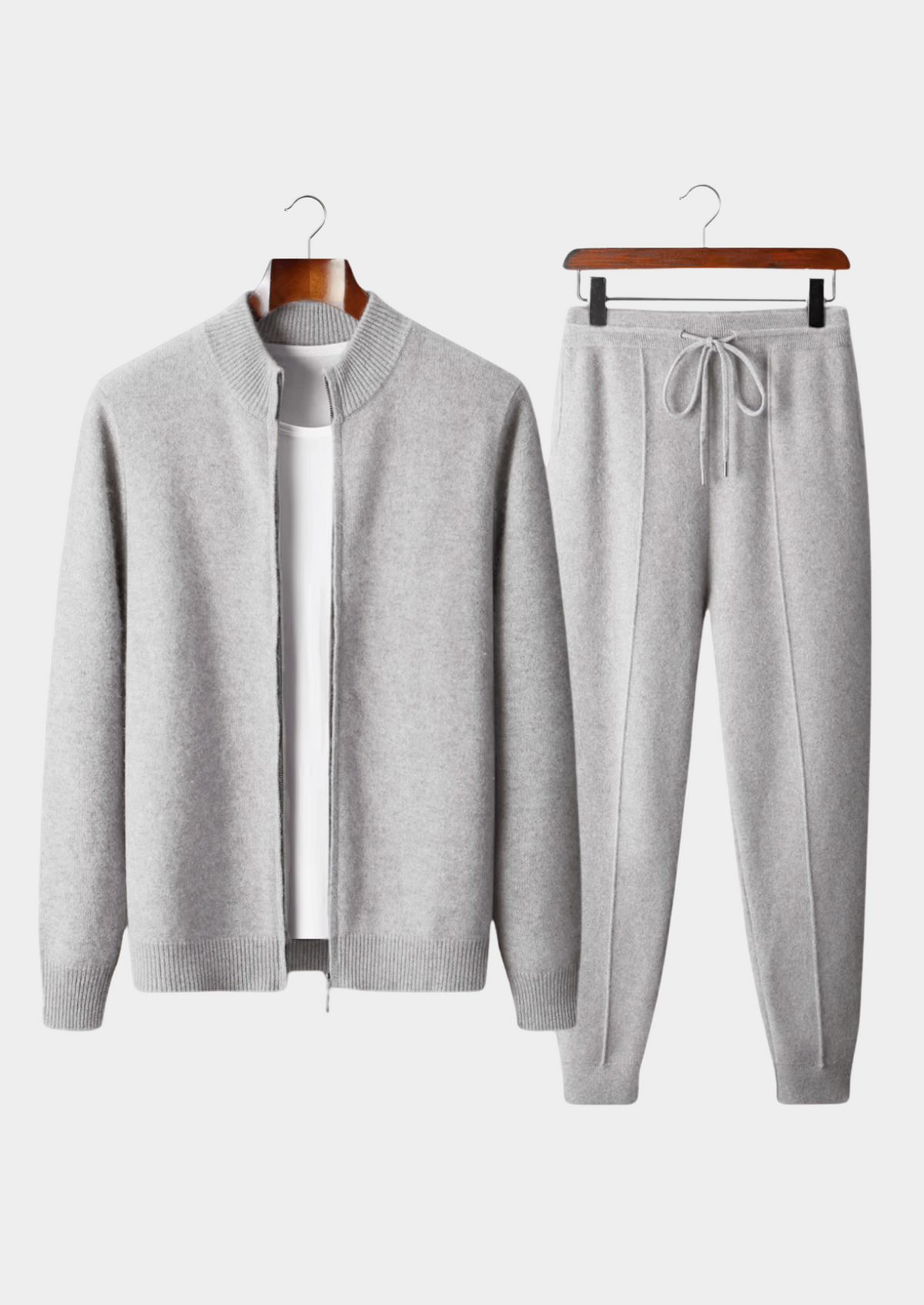 Survêtement en Laine Mérinos Gris Clair Théo