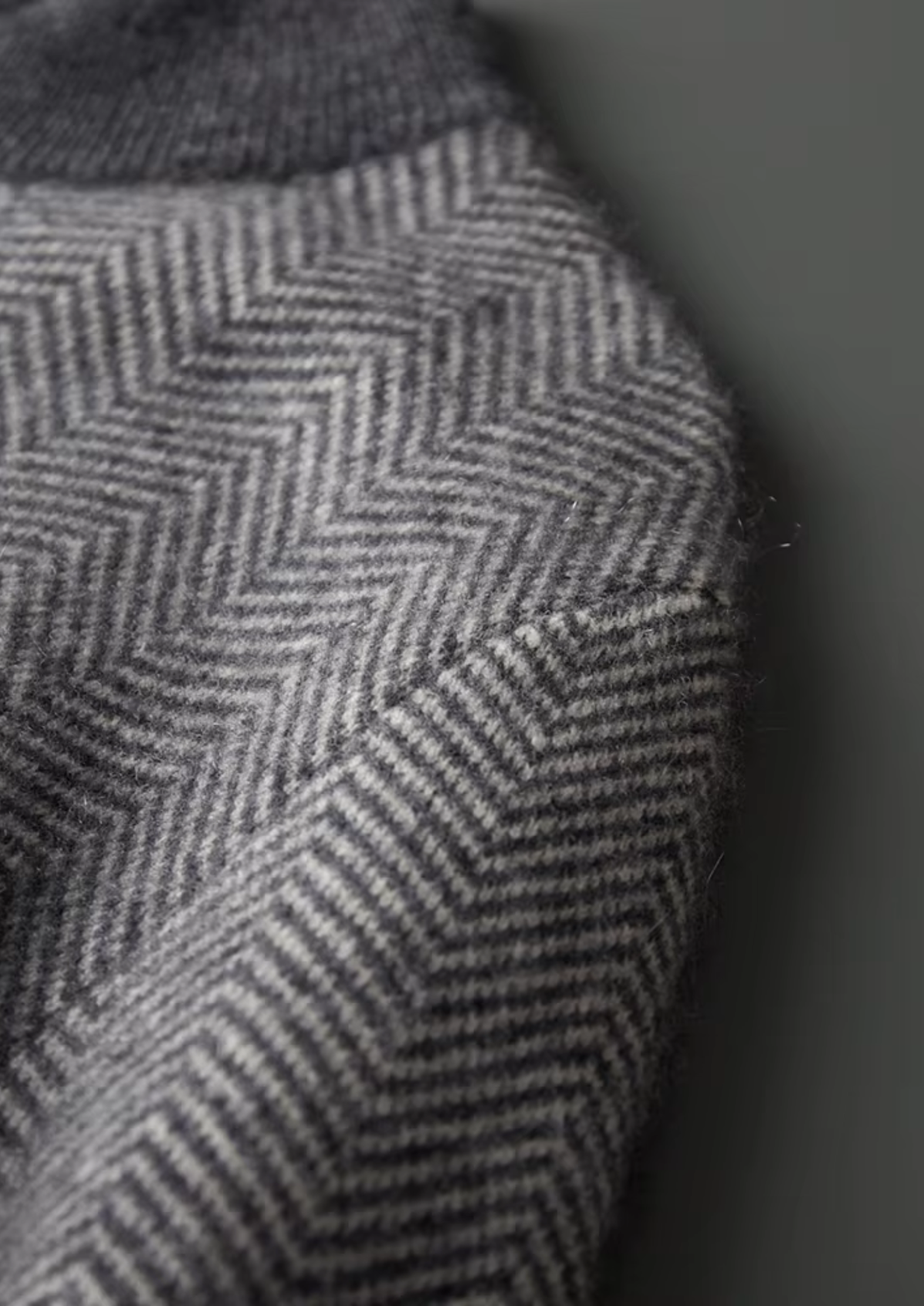 Survêtement en Laine Mérinos Gris Chevrons