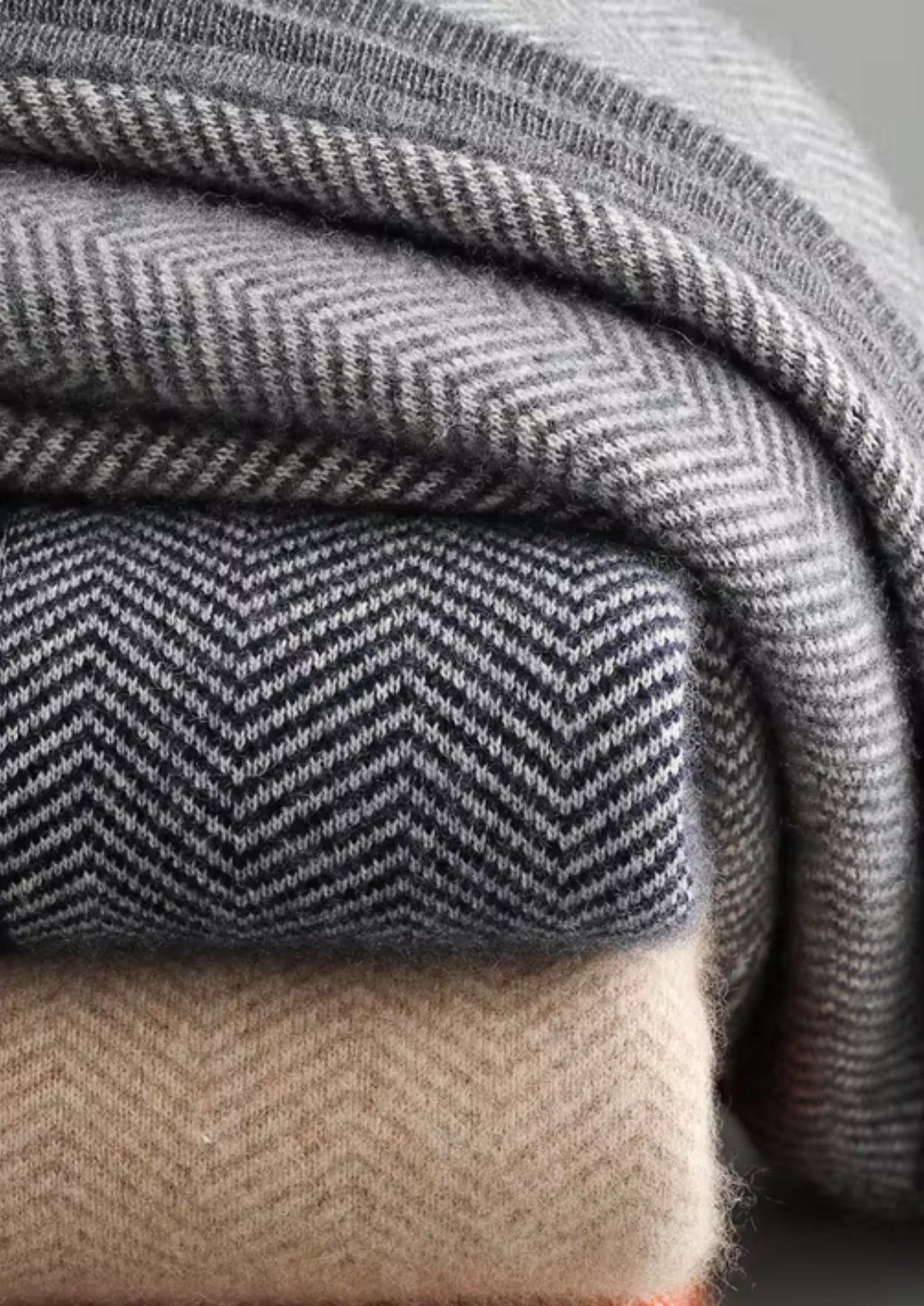 Survêtement en Laine Mérinos Gris Chevrons