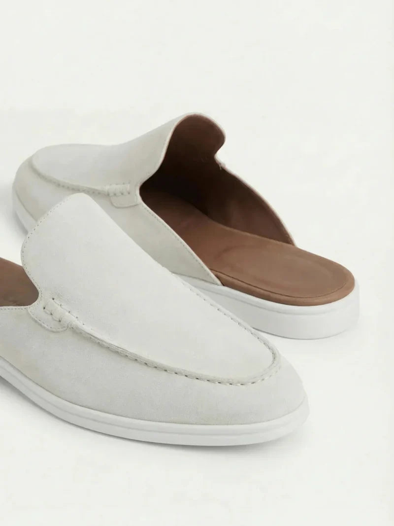 Mule en Daim Blanc