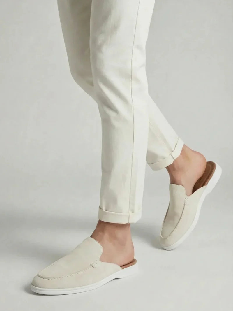 Mule en Daim Blanc
