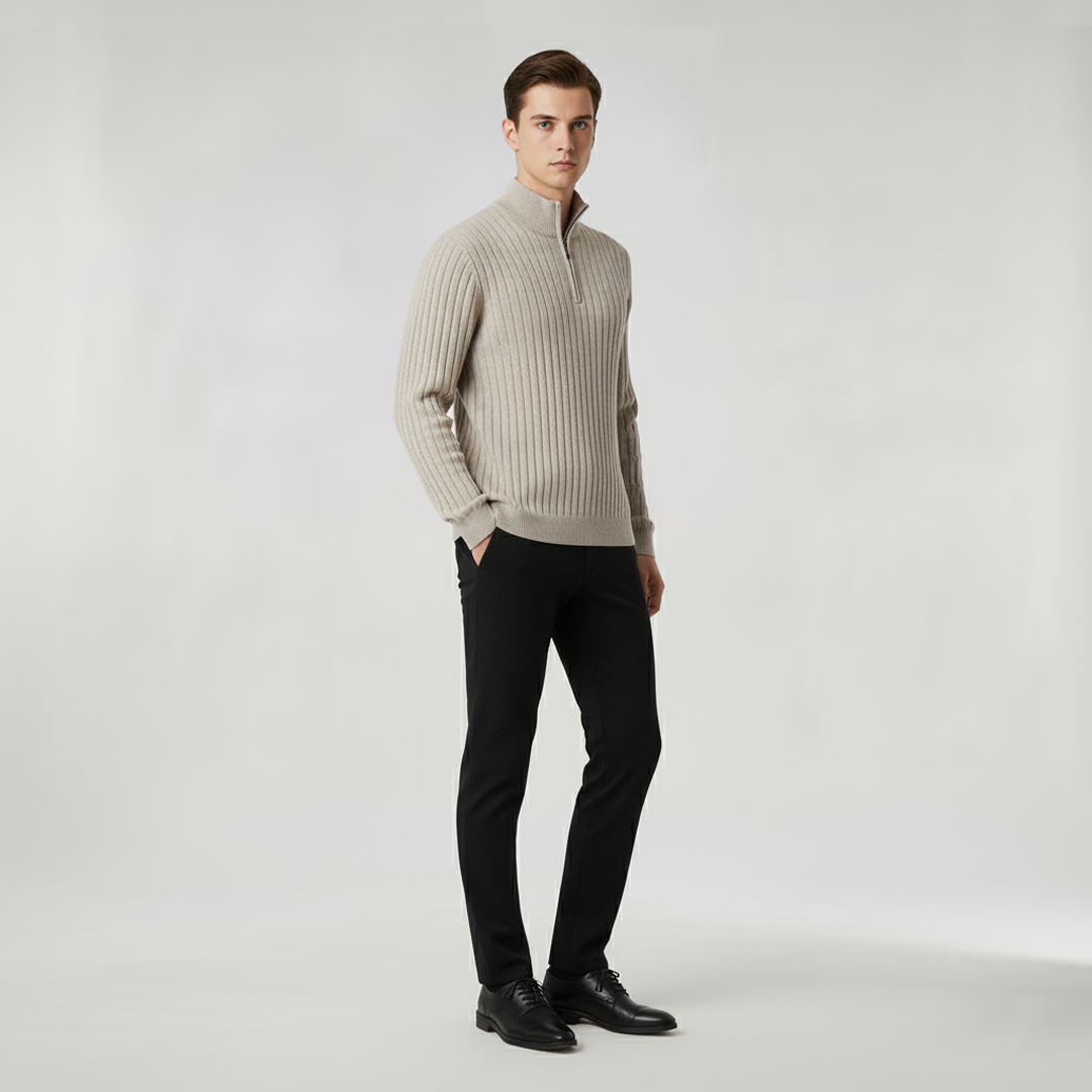 Pull Col Montant Demi-Zip