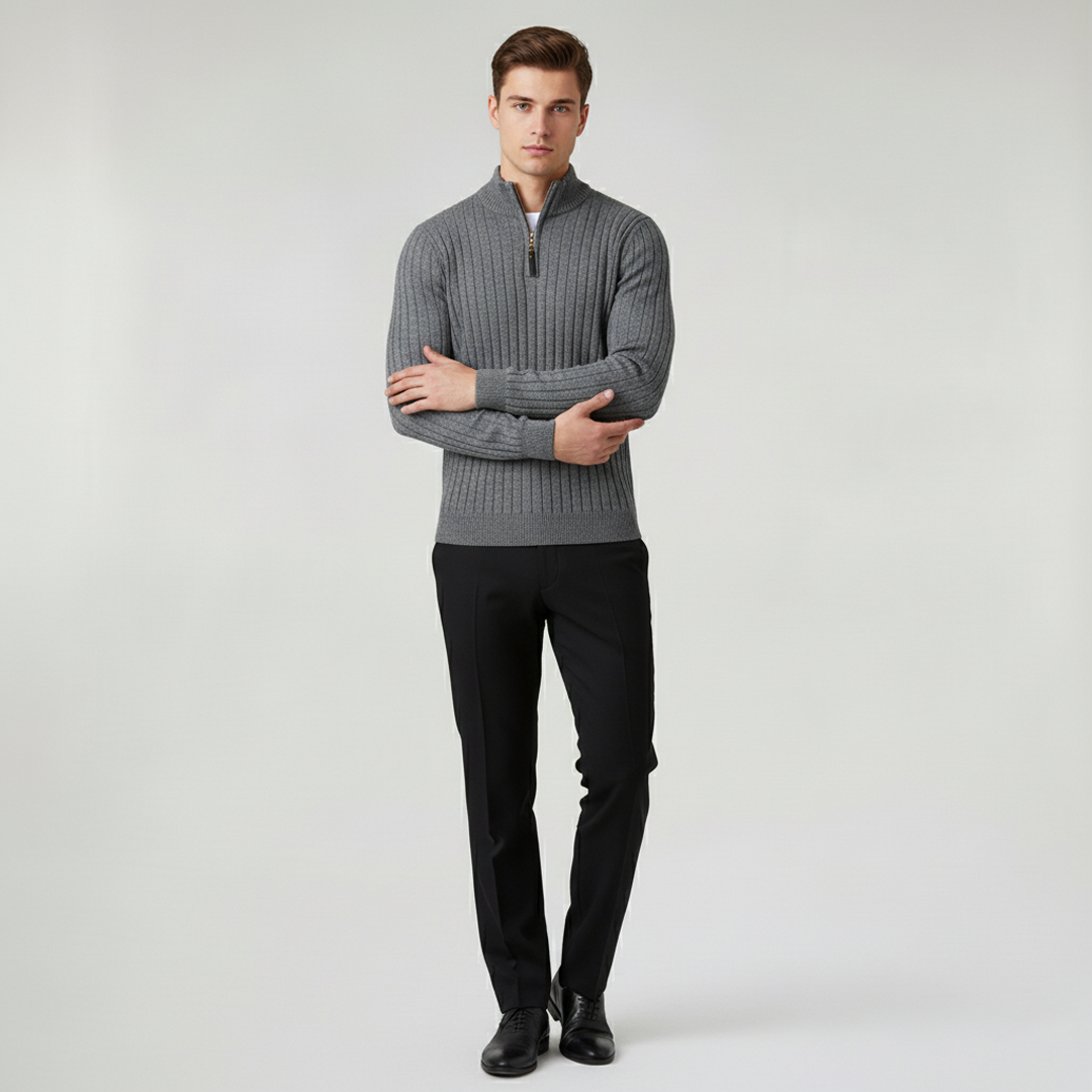 Pull Col Montant Demi-Zip