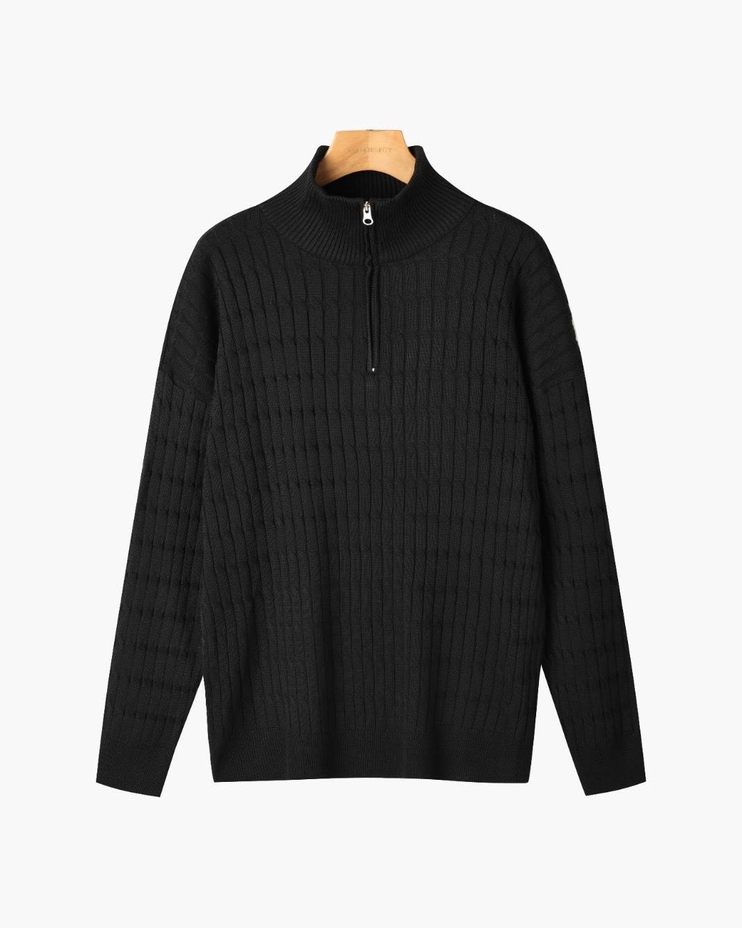 Pull Torsadé Demi-Zip