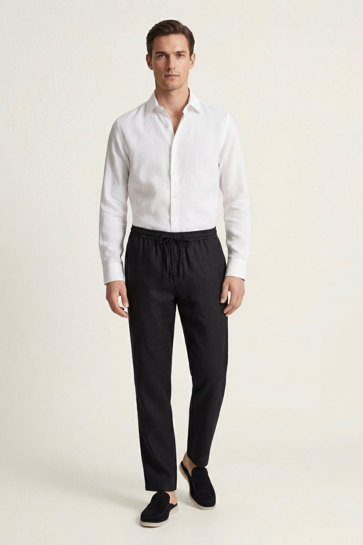 Ensemble Lin Pisa Manches Longues Blanc/Noir