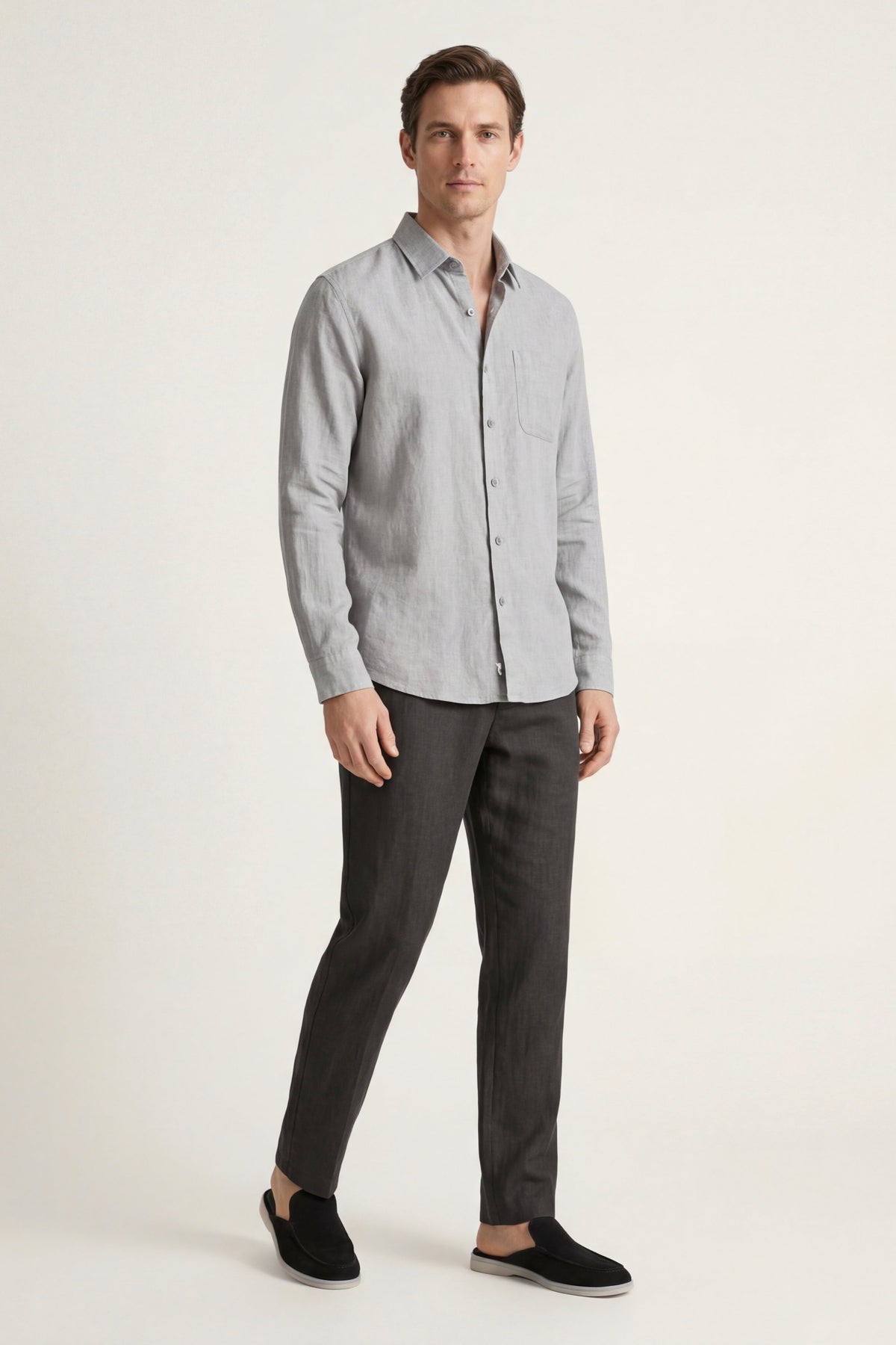 Ensemble Lin Pisa Manches Longues Gris/Noir
