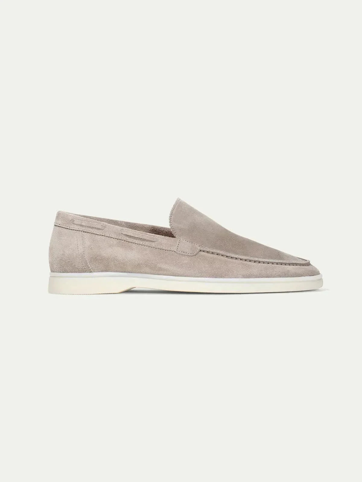 Mocassin Classique en Daim Gris Clair