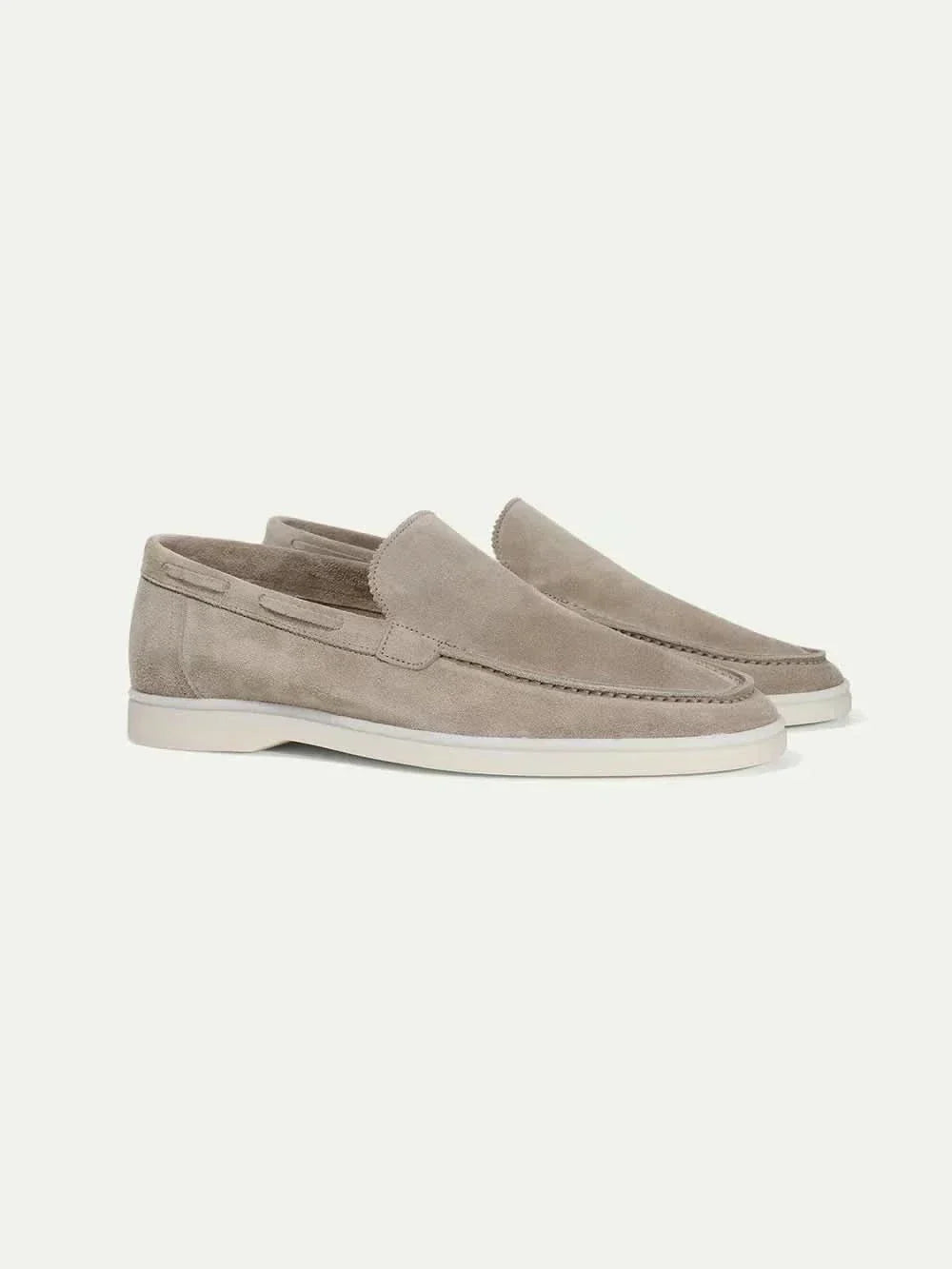 Mocassin Classique en Daim Gris Clair