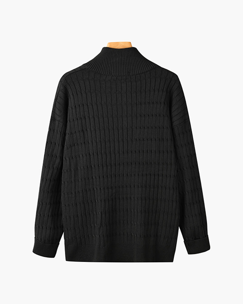 Pull Torsadé Demi-Zip