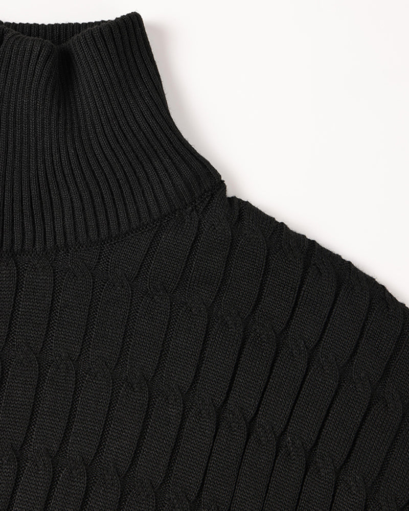 Pull Torsadé Demi-Zip