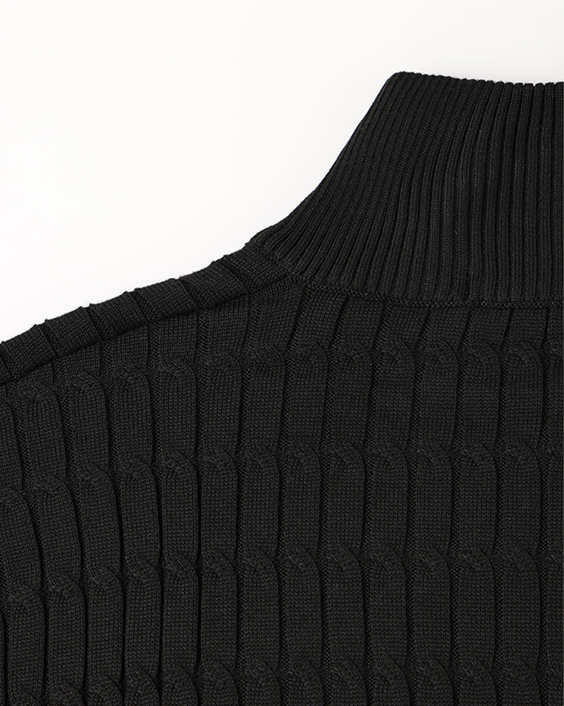 Pull Torsadé Demi-Zip