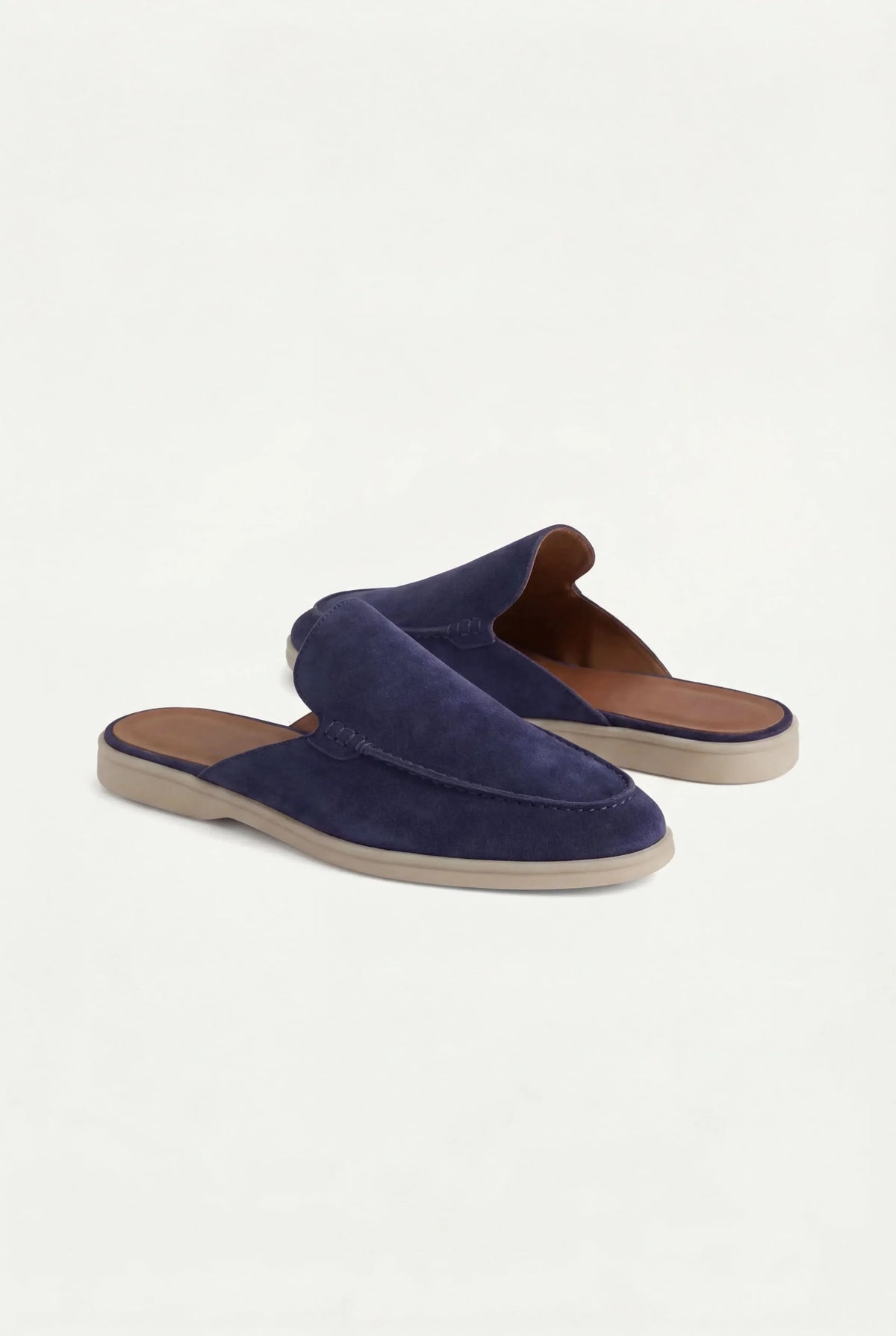 Mule en Daim Bleu marine