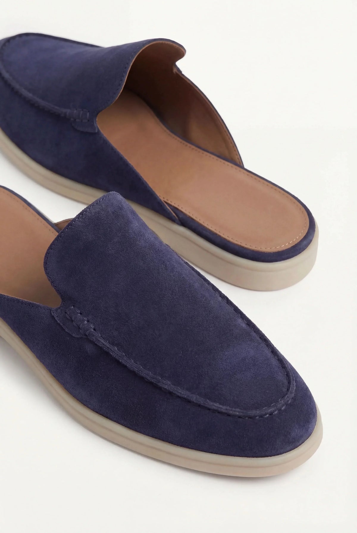 Mule en Daim Bleu marine