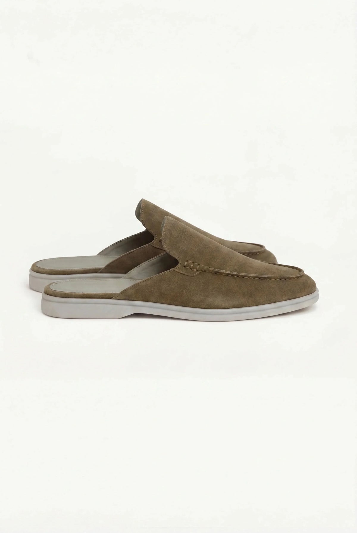 Mule en Daim Olive