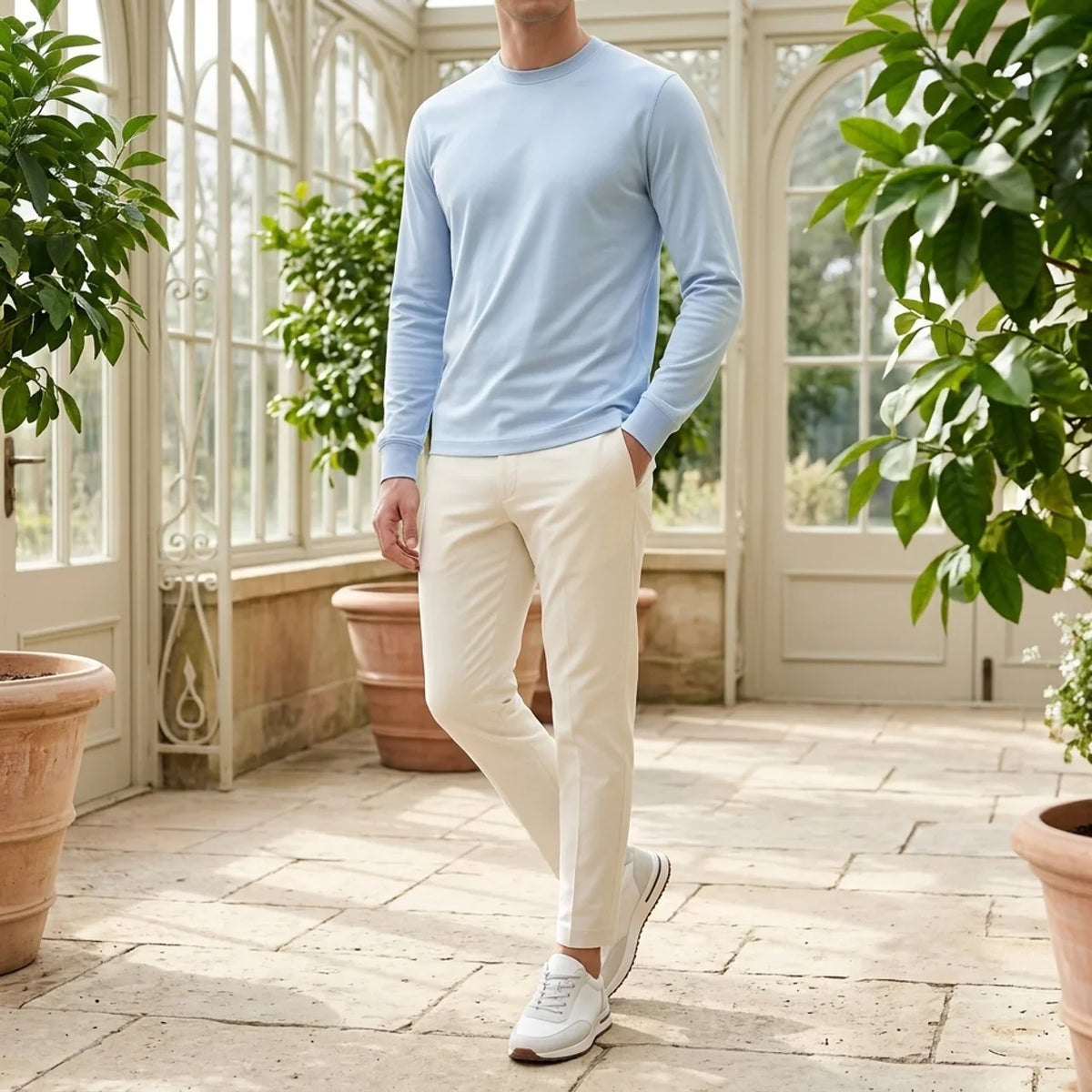 Longsleeve Éclat Doux Bleu Ciel