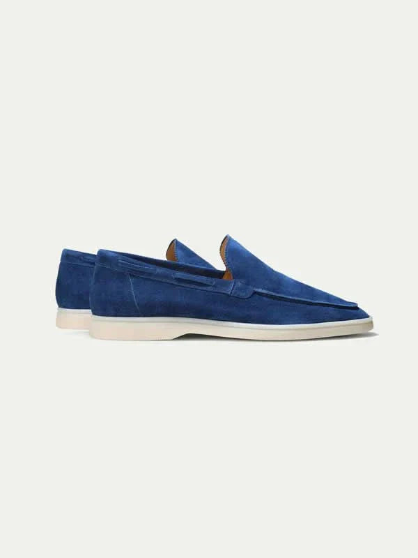 Mocassin Classique en Daim Bleu Myrtille