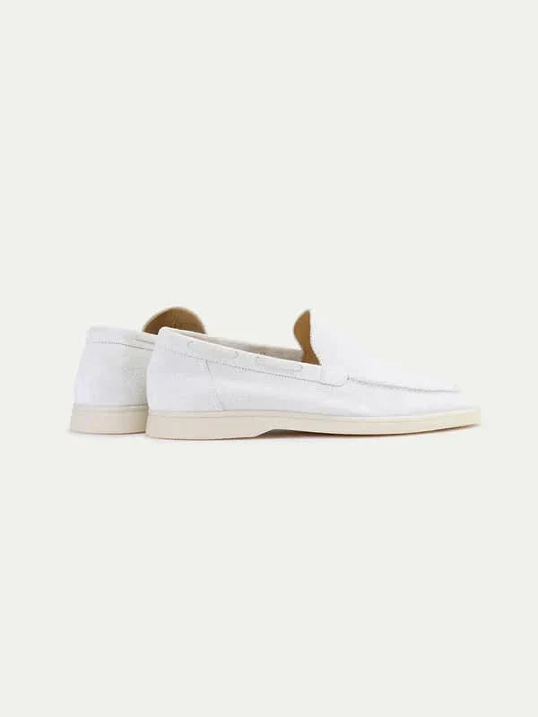 Mocassin Classique en Daim Blanc Perle