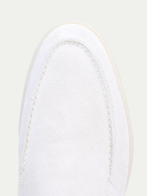 Mocassin Classique en Daim Blanc Perle