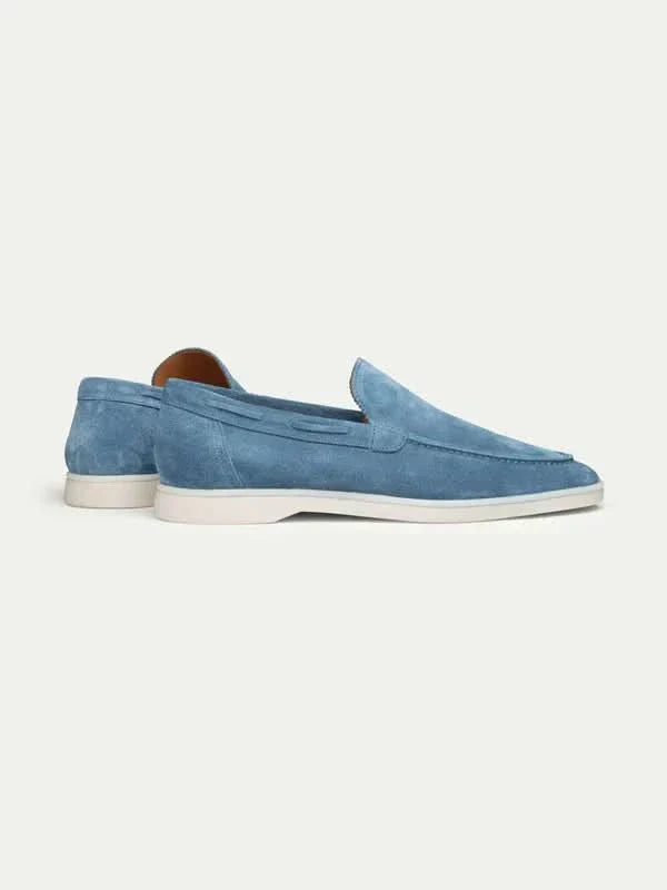 Mocassin Classique en Daim Bleu Océan