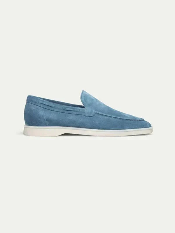 Mocassin Classique en Daim Bleu Océan