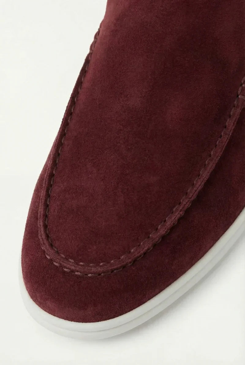 Mule en Daim Bordeaux