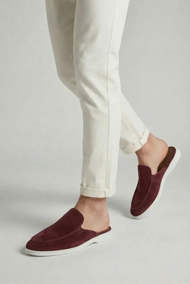 Mule en Daim Bordeaux